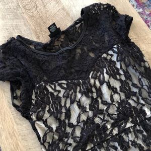 Black lace dress with nude lining
